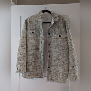 Aritzia Babaton Joan Black and White Tweed Shirt Jacket